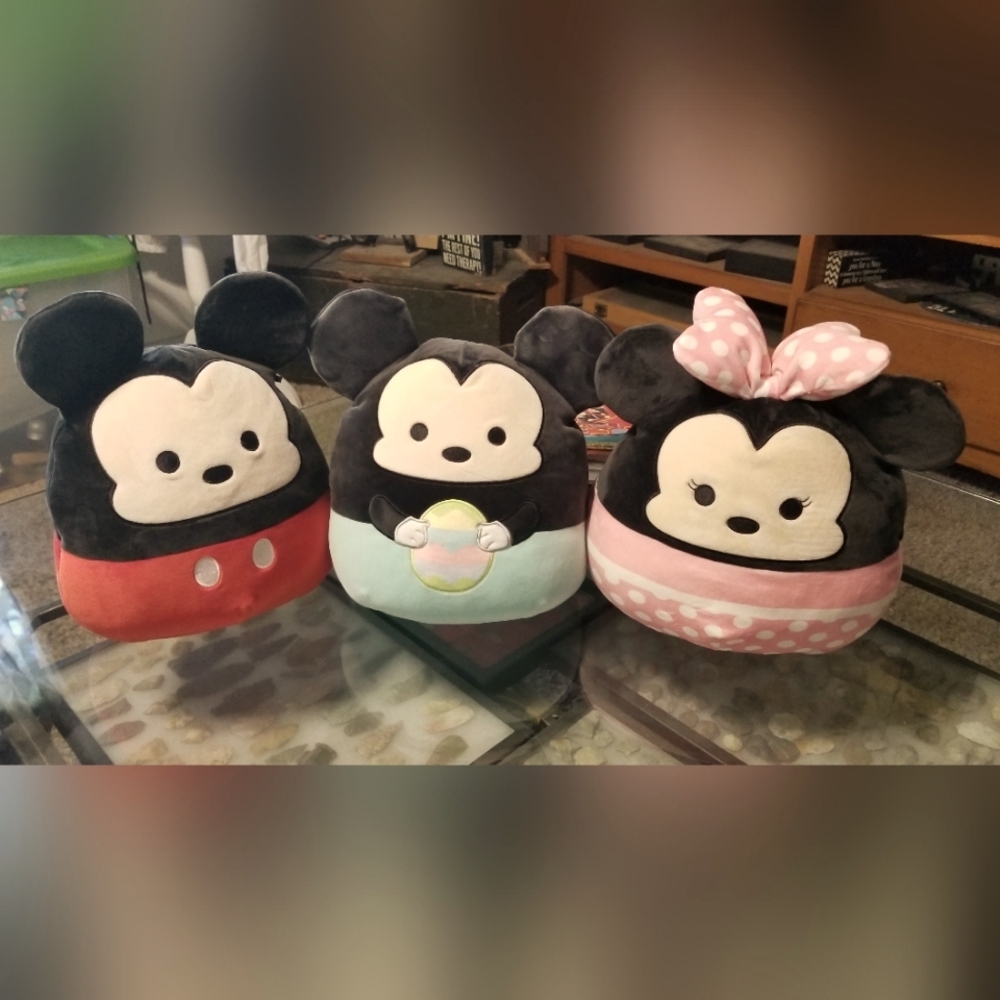 Bundle of 3 Disney Characters Squishmallows Two are 10" and Minnie Mouse is 12"
